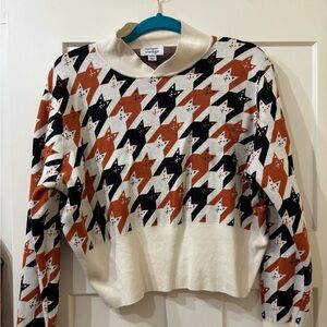 Unique Vintage Kitties Cropped Sweater